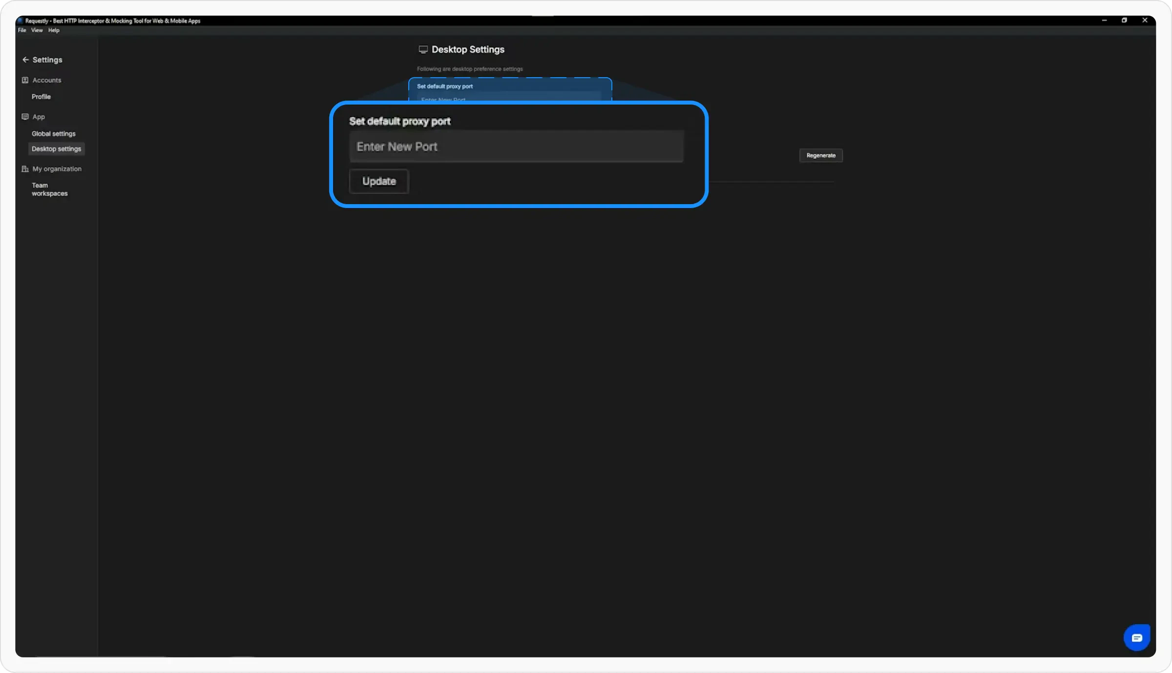 Set Default Proxy Port