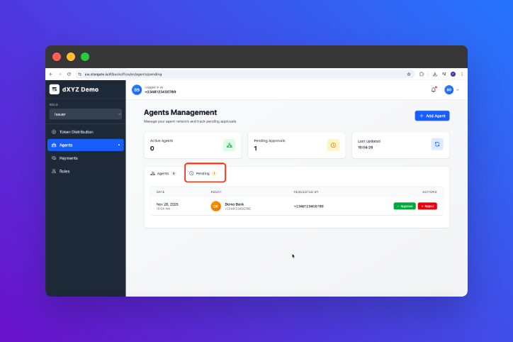 Agent Onboarding Confirmation