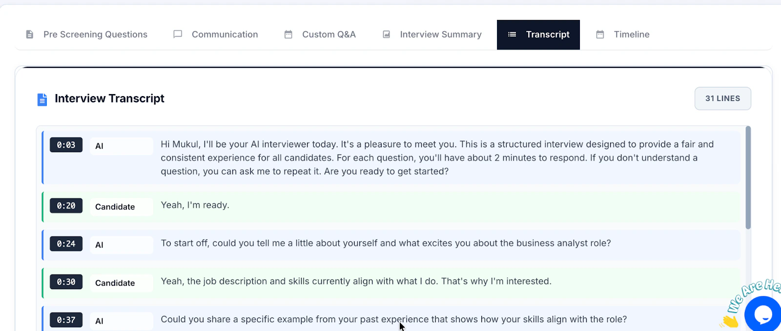 Interview Results Structured Insights