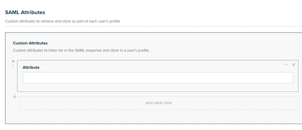 SAML Custom Attributes Configuration
