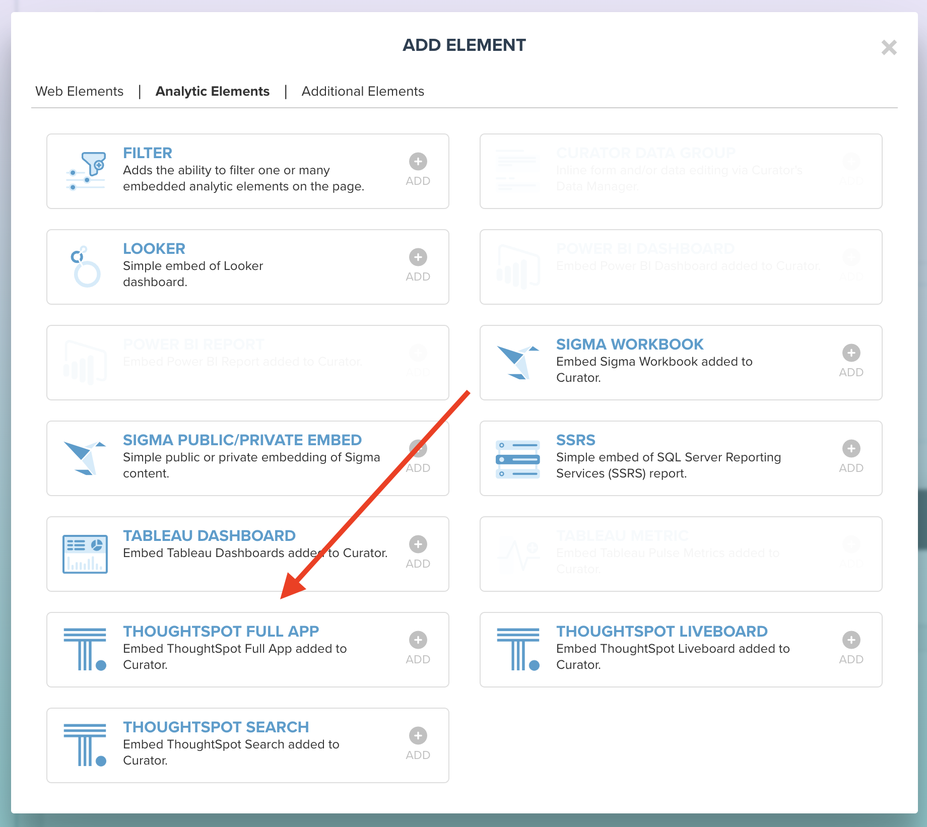 Full app modal element