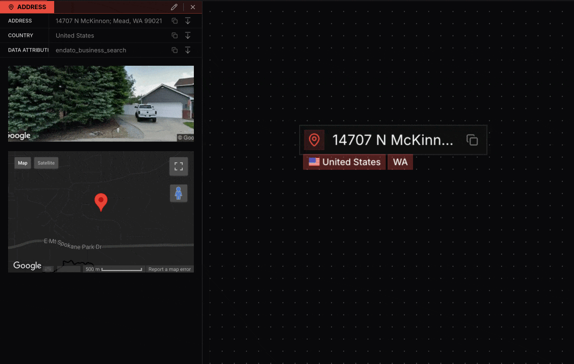 Editing node fields in the details sidebar, creating new fields, and using dropdown icons to create new nodes with primitive values