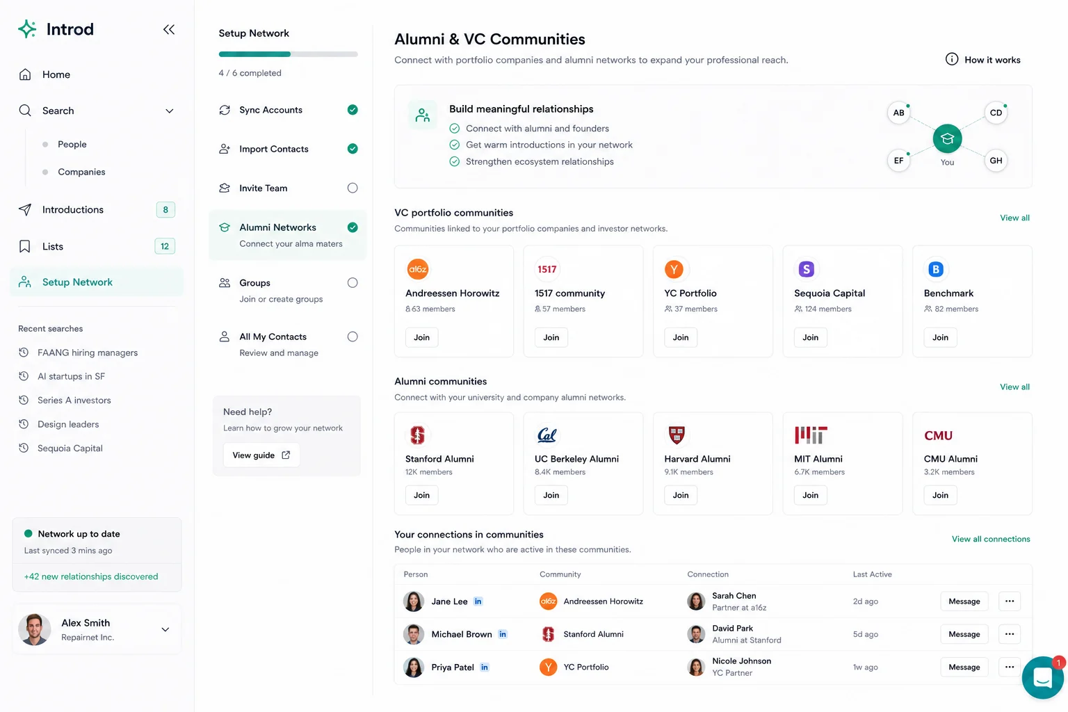 Alumni and VC communities in Introd