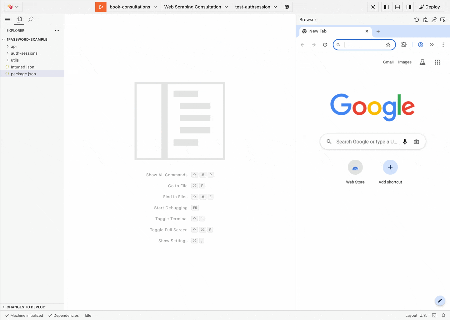 Enable 1Password in the Online IDE