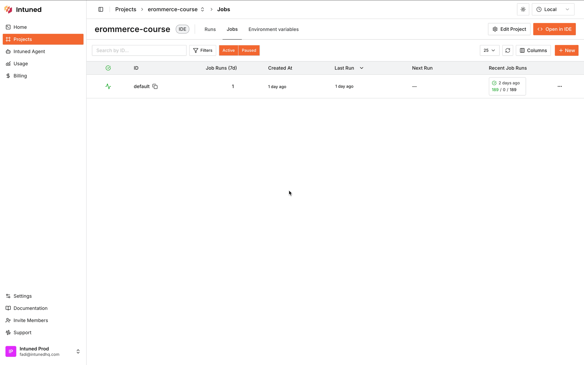 Accessing run details page from a job