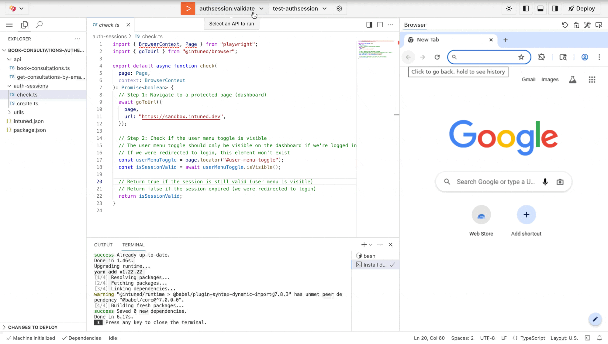 Run AuthSession validate
