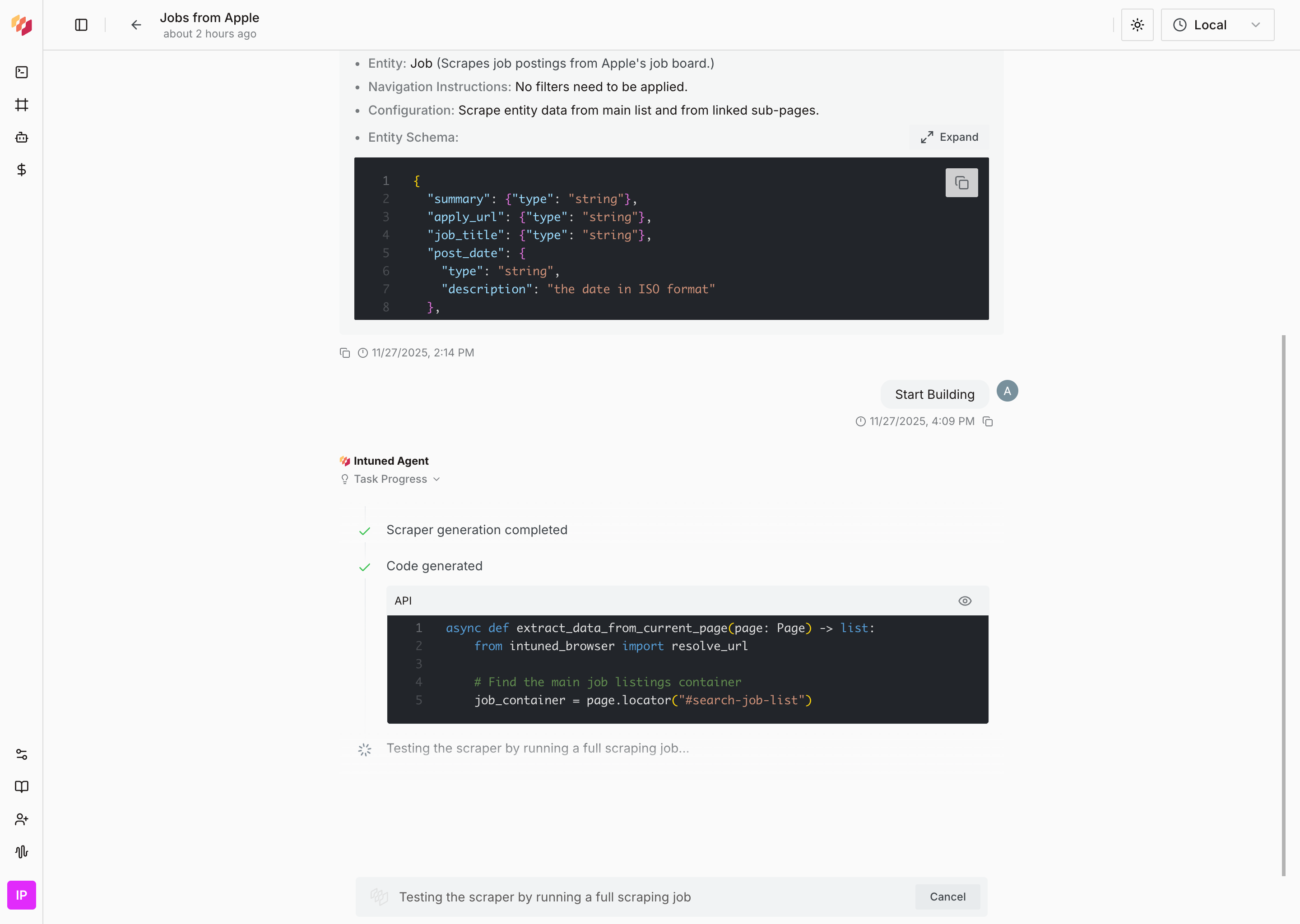 Review scraper specifications