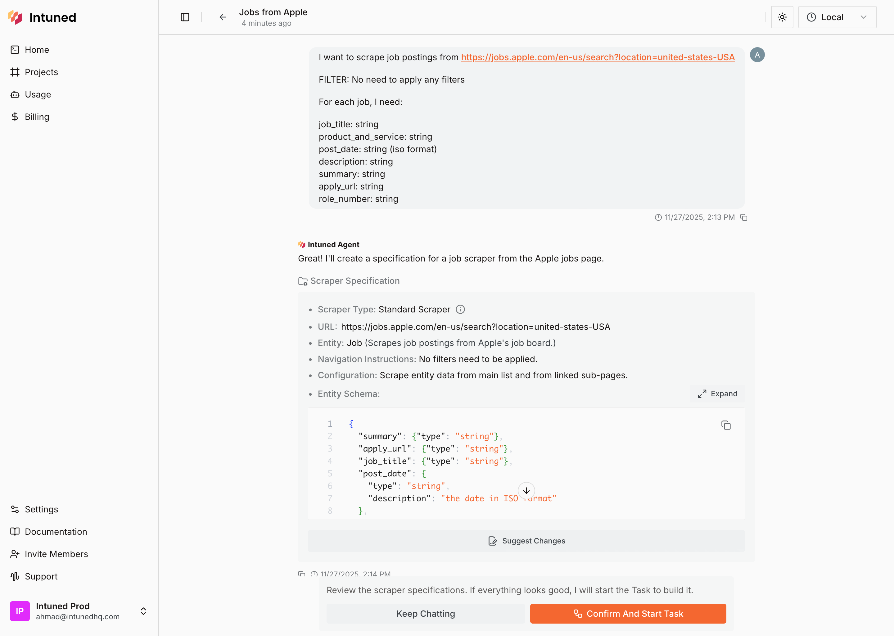 Review scraper specifications