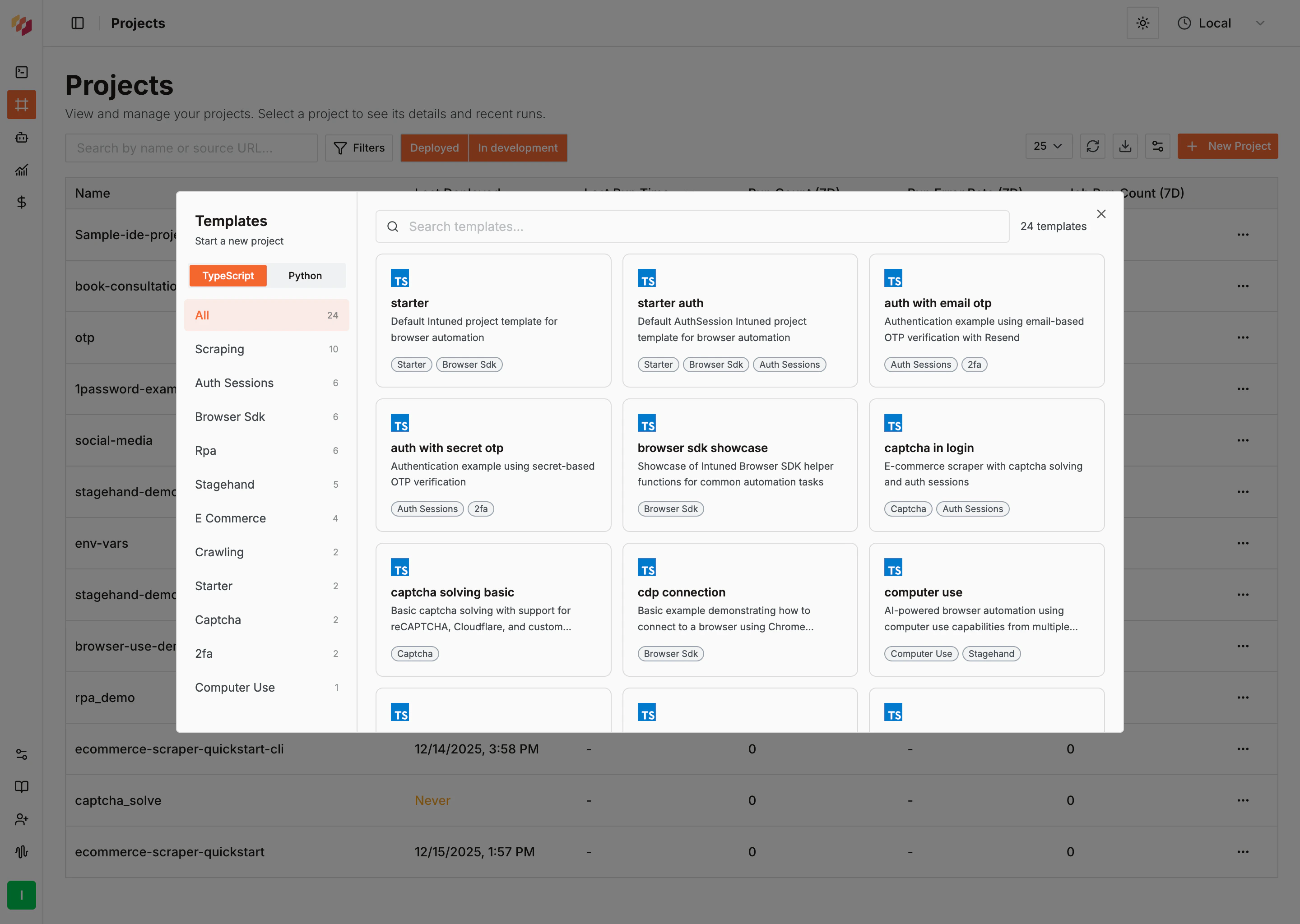 Create RPA with Auth Project