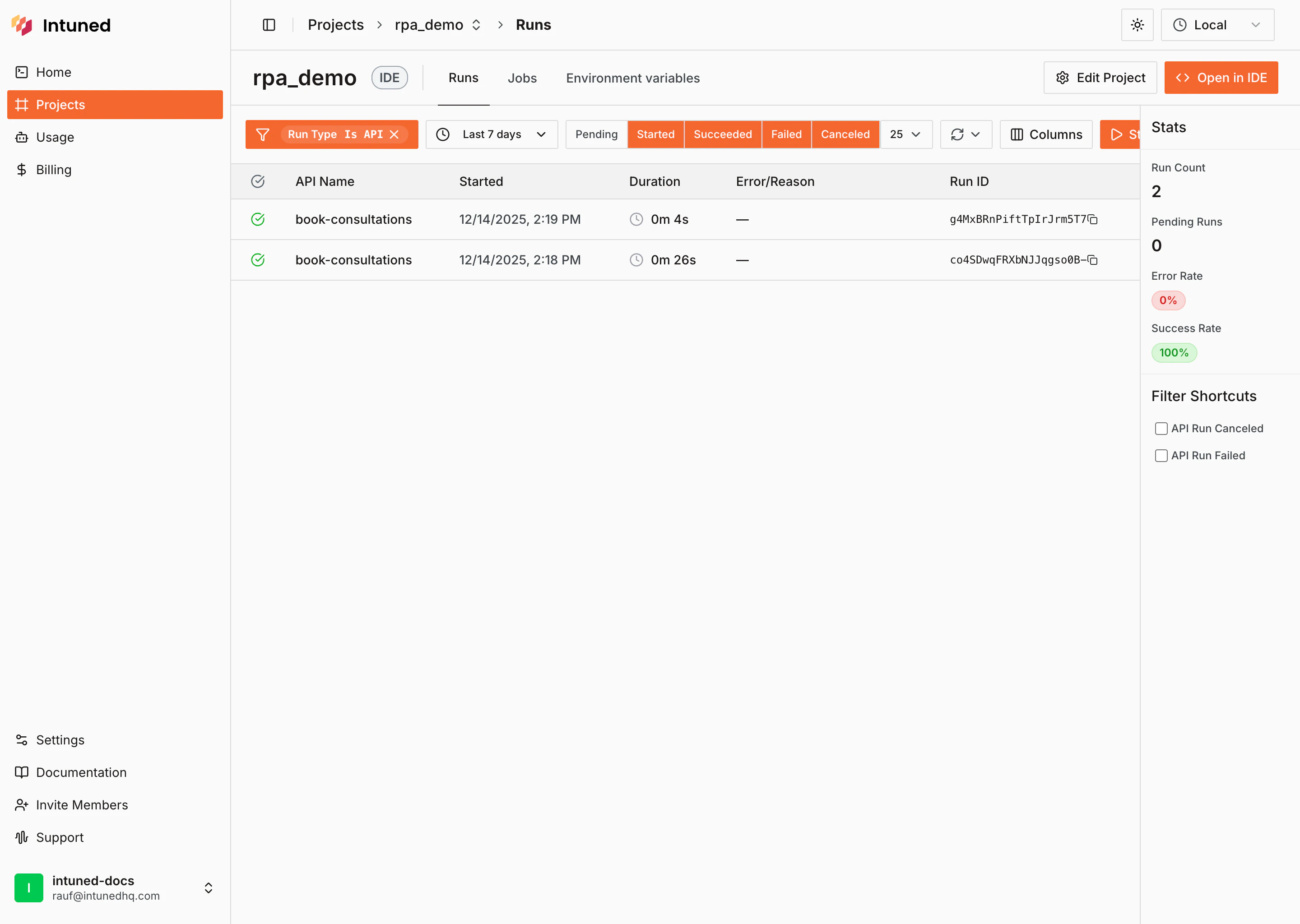 Deployed project example