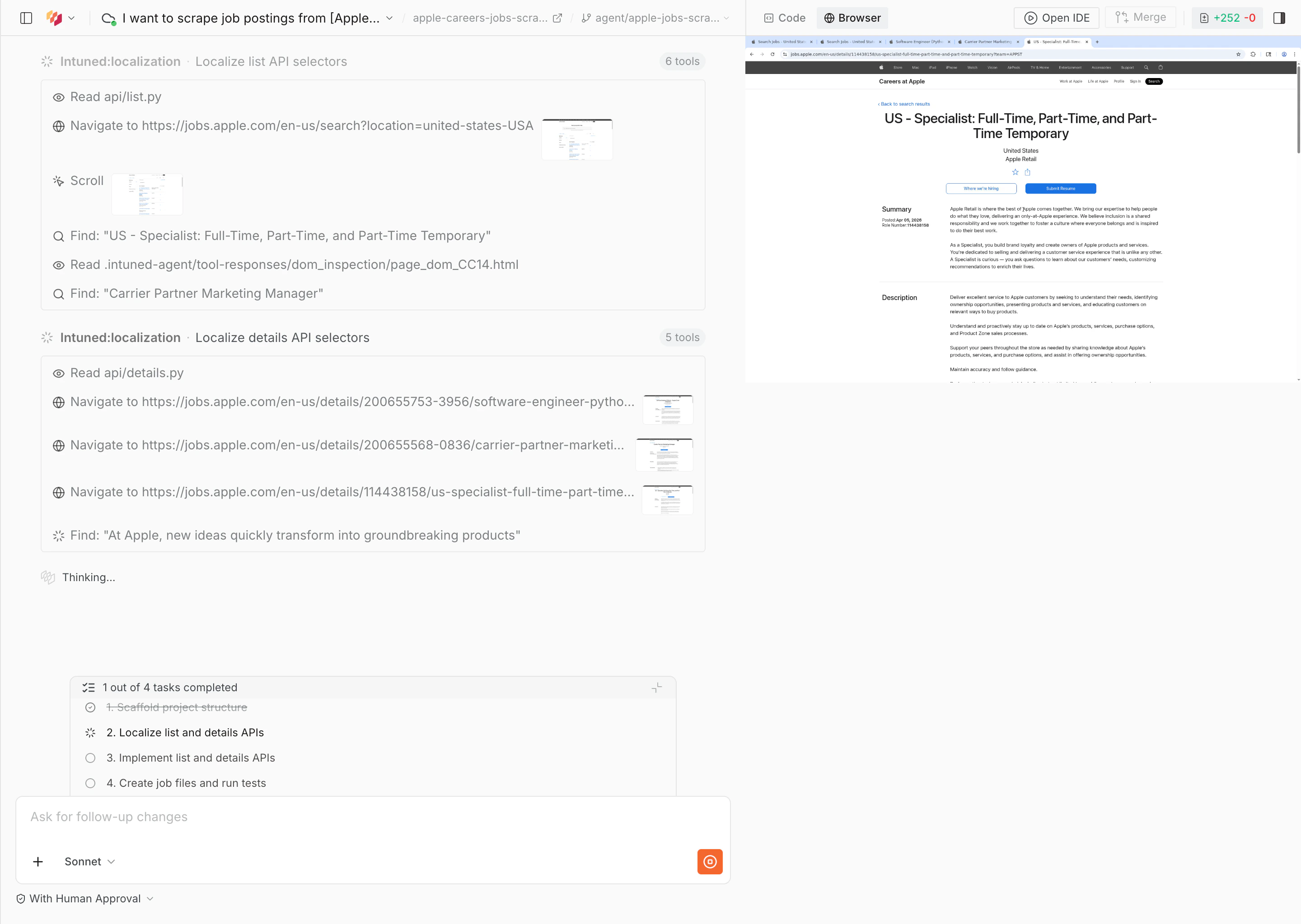 Agent building and running E2E tests