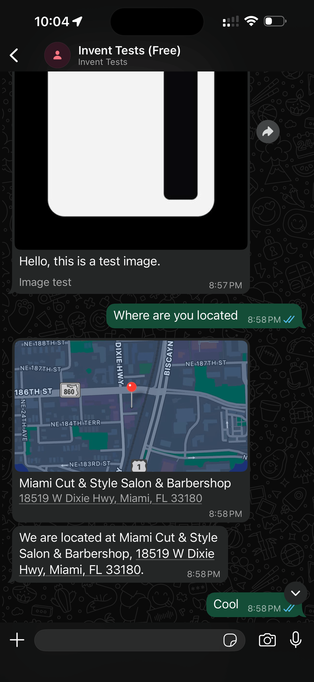 Location sharing on WhatsApp