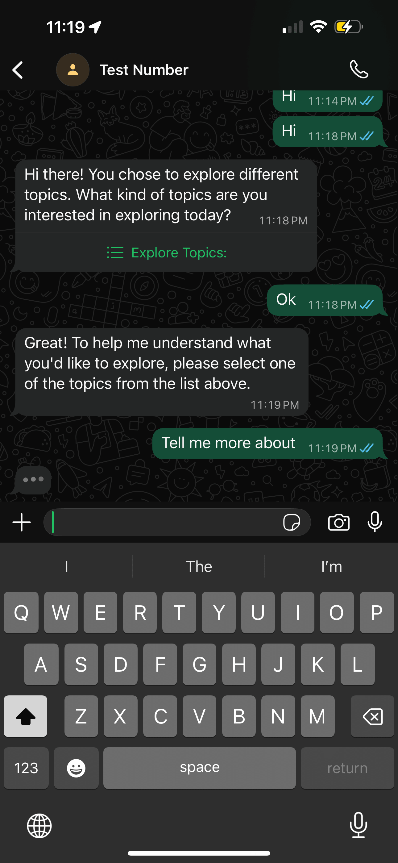 Typing indicator on WhatsApp