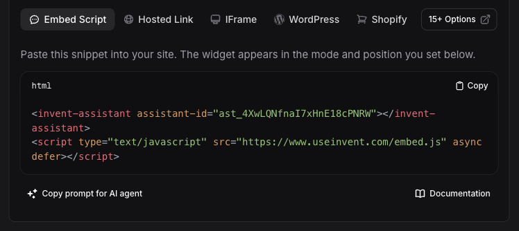Embed Script Code