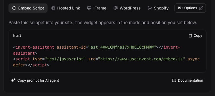 Embed Script Code