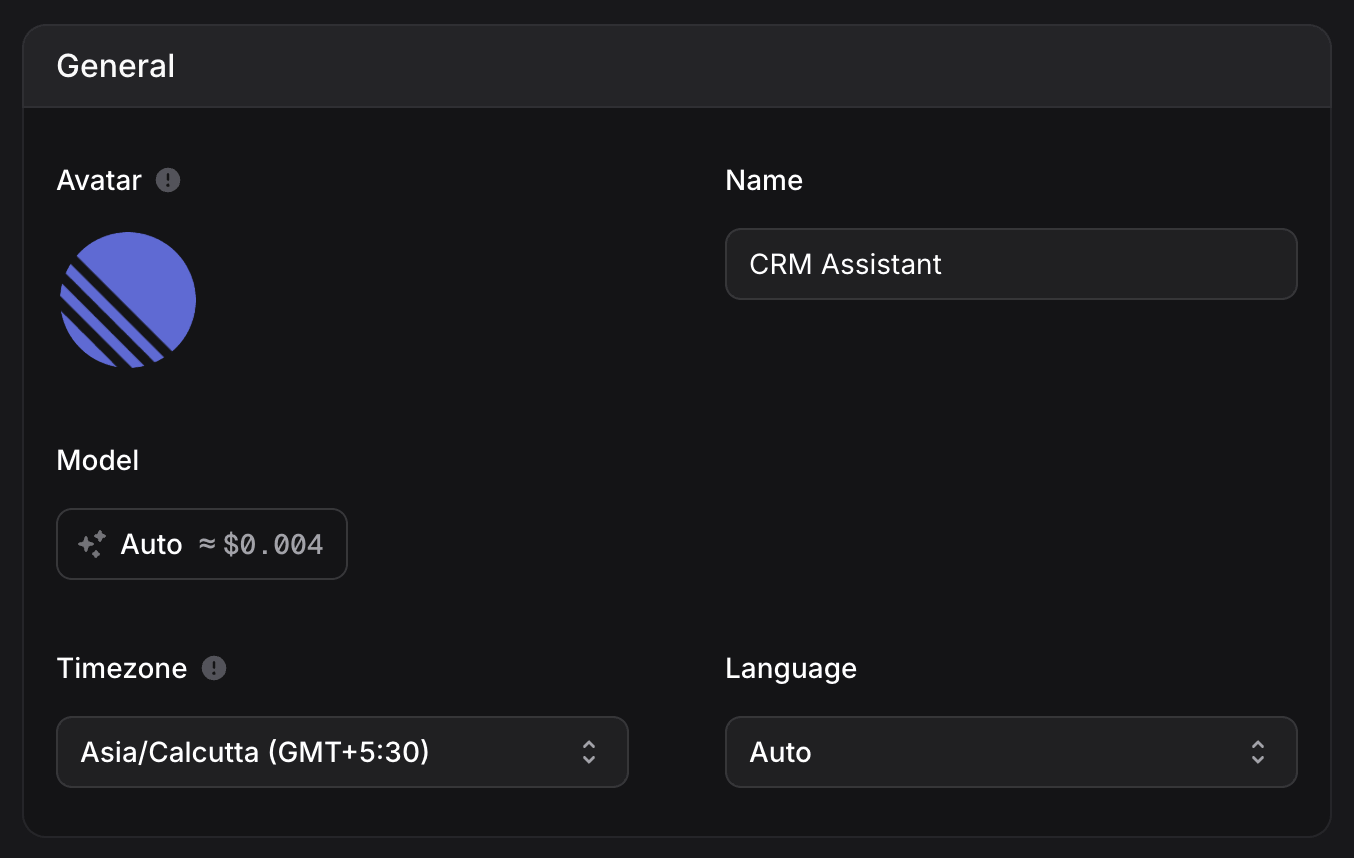 Assistant General Settings