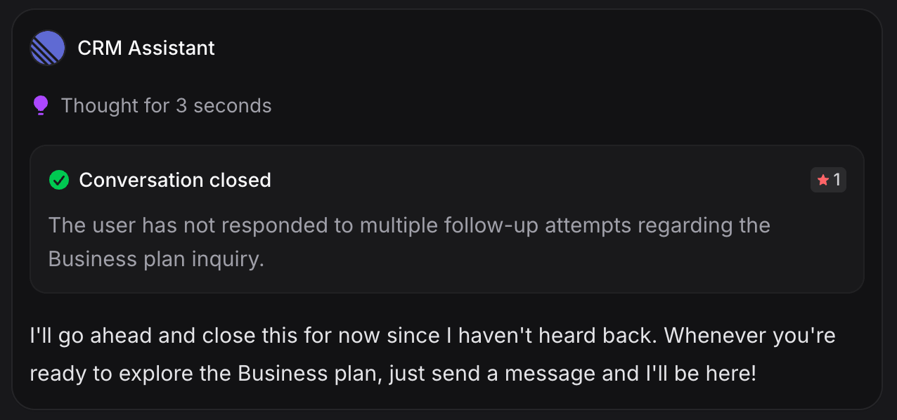 Conversation closed with CSAT