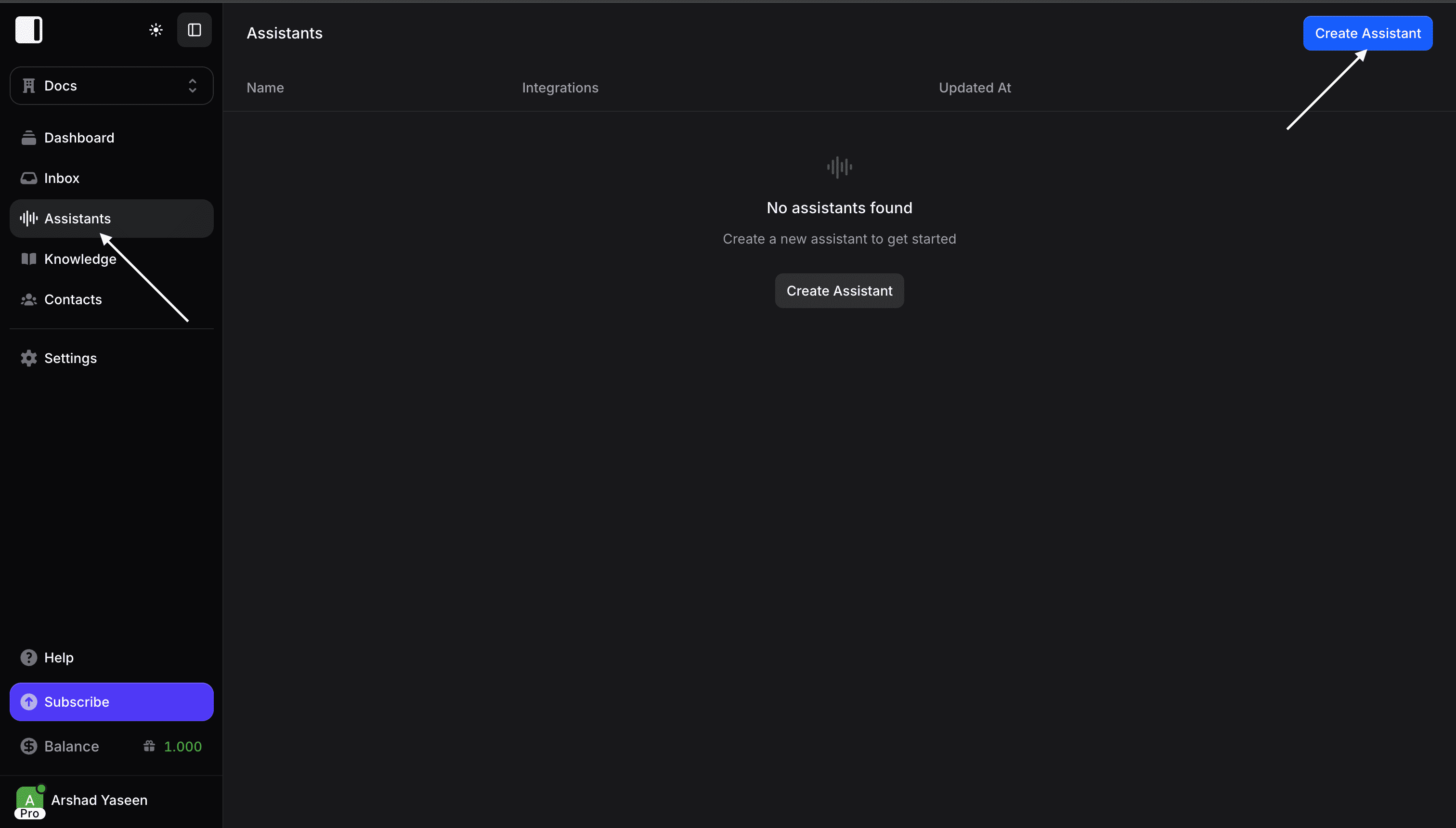 Create Assistant