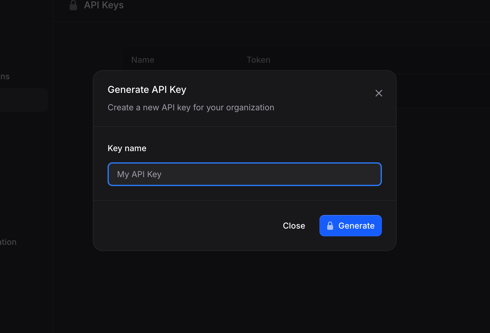 Generate API Key