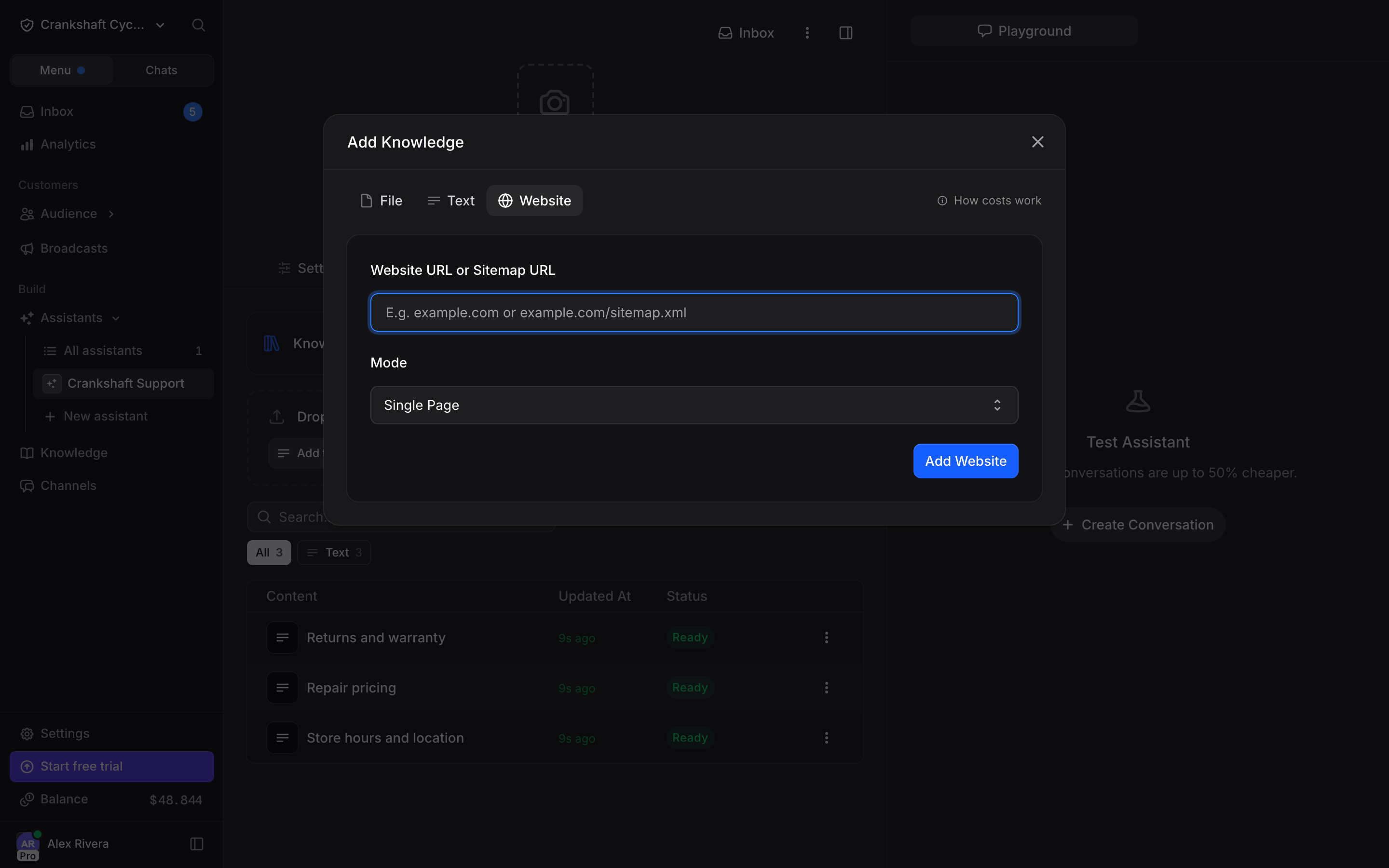 Upload Website