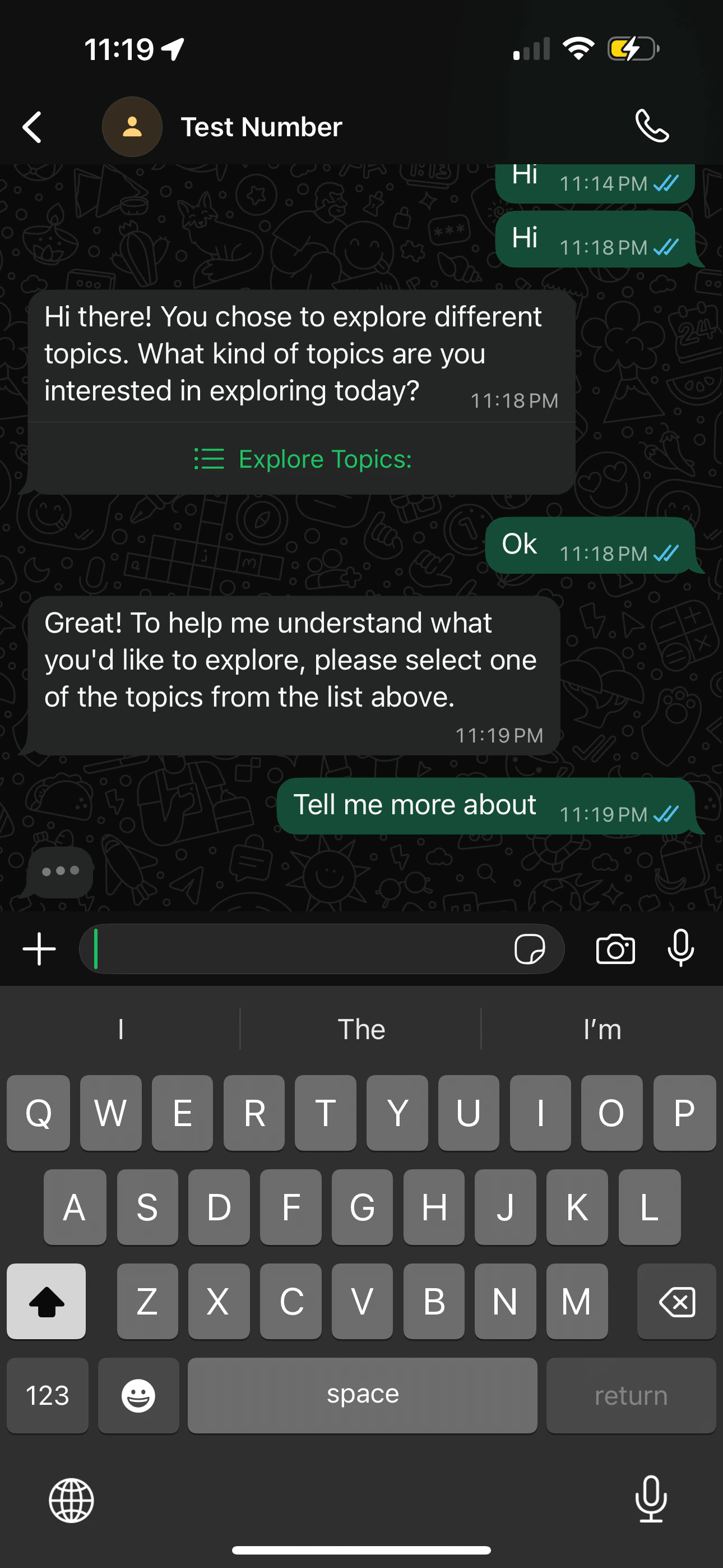 Typing indicator on WhatsApp
