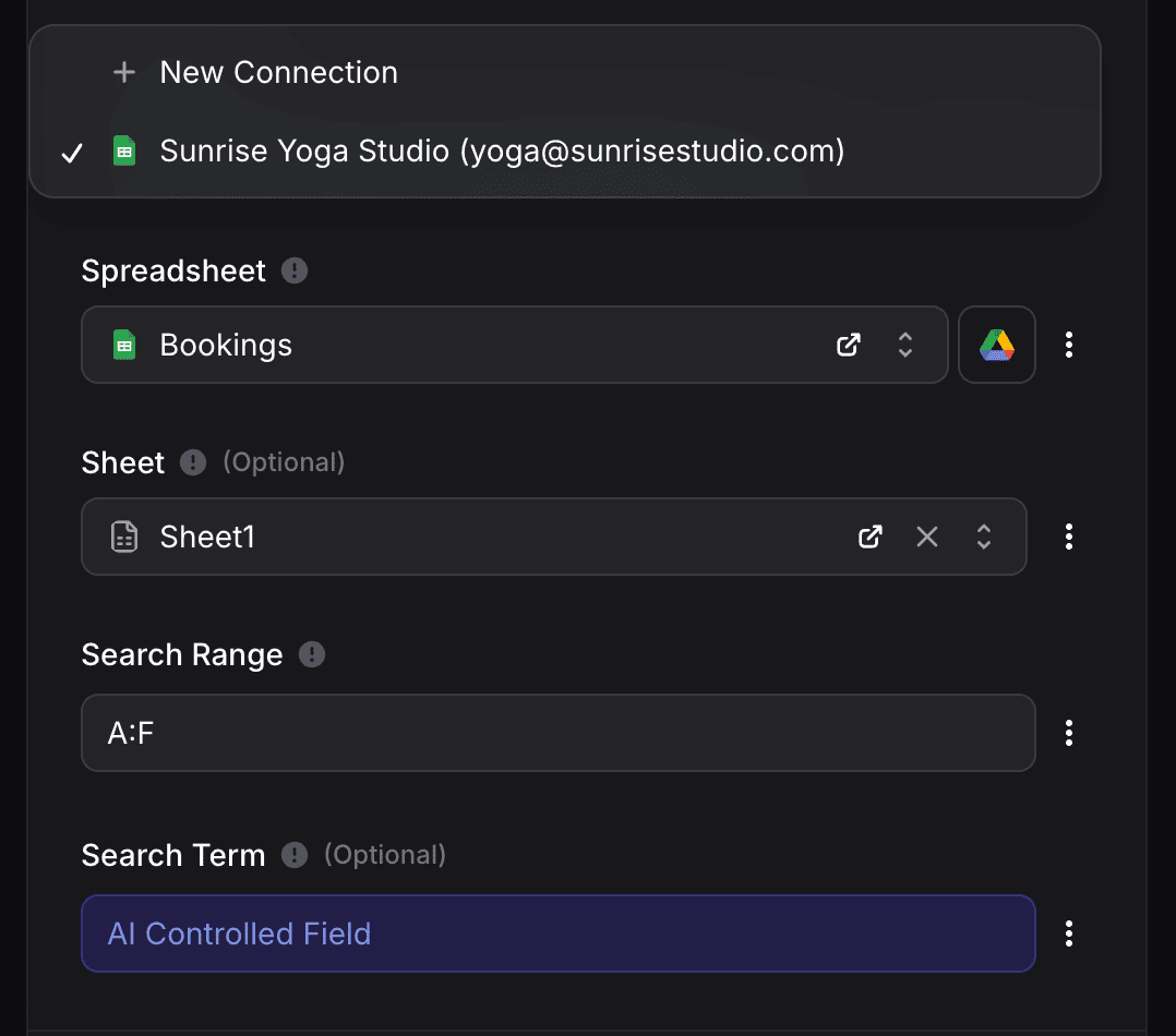 Google Sheets Connection