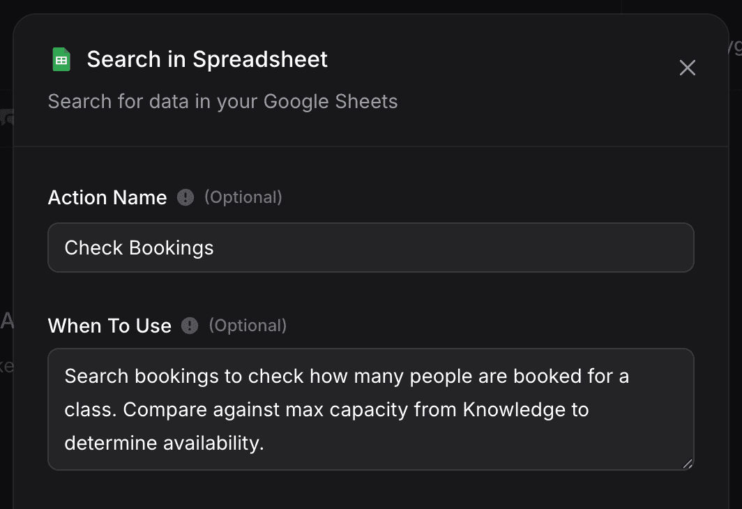 Search in Spreadsheet