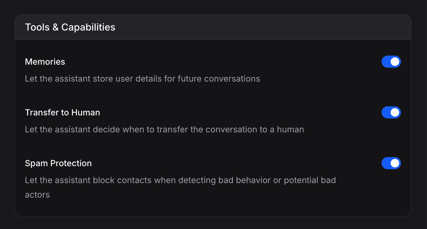 Tools & Capabilities