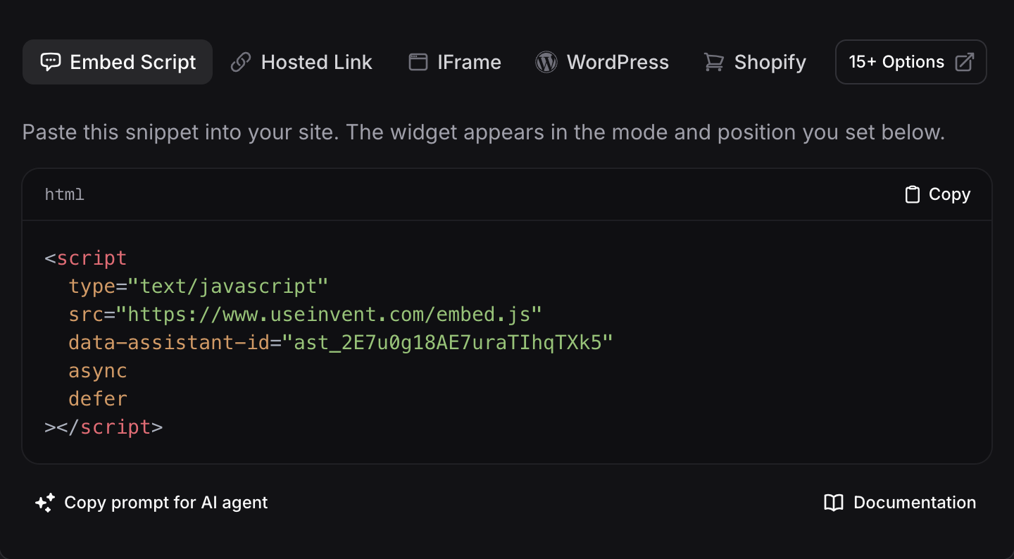 Embed Script Code