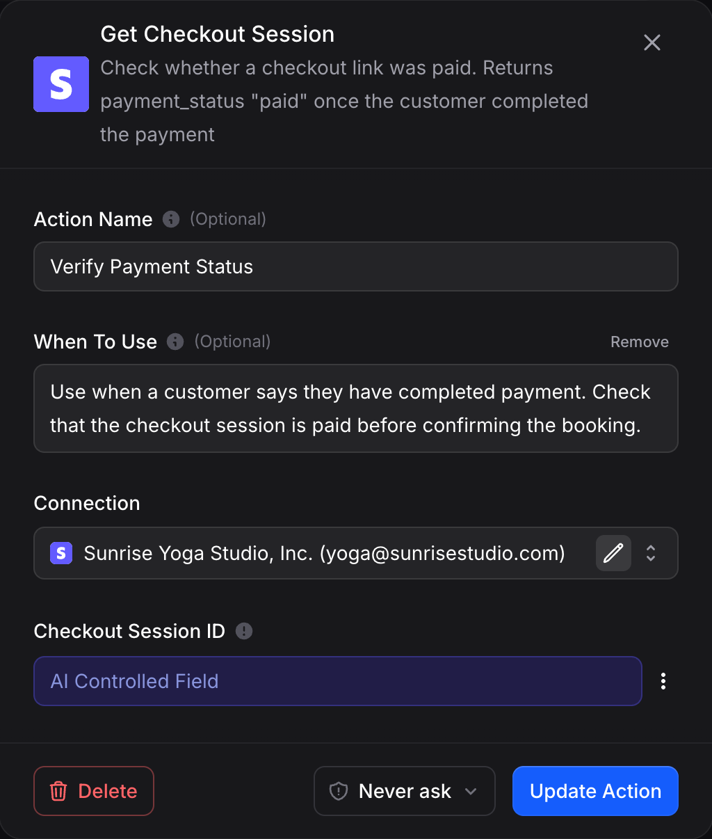 Stripe Get Checkout Session