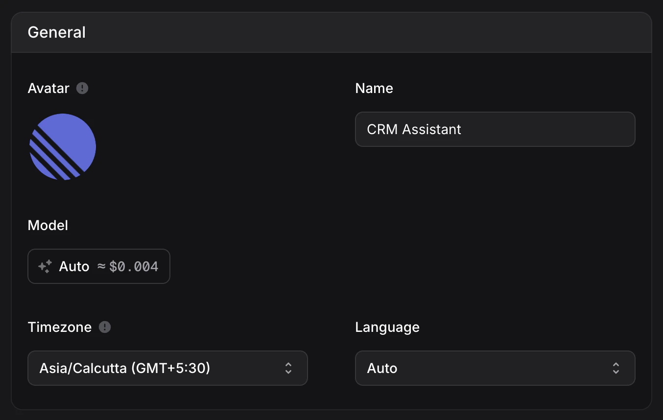 Assistant General Settings
