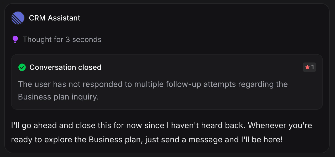 Conversation closed with CSAT