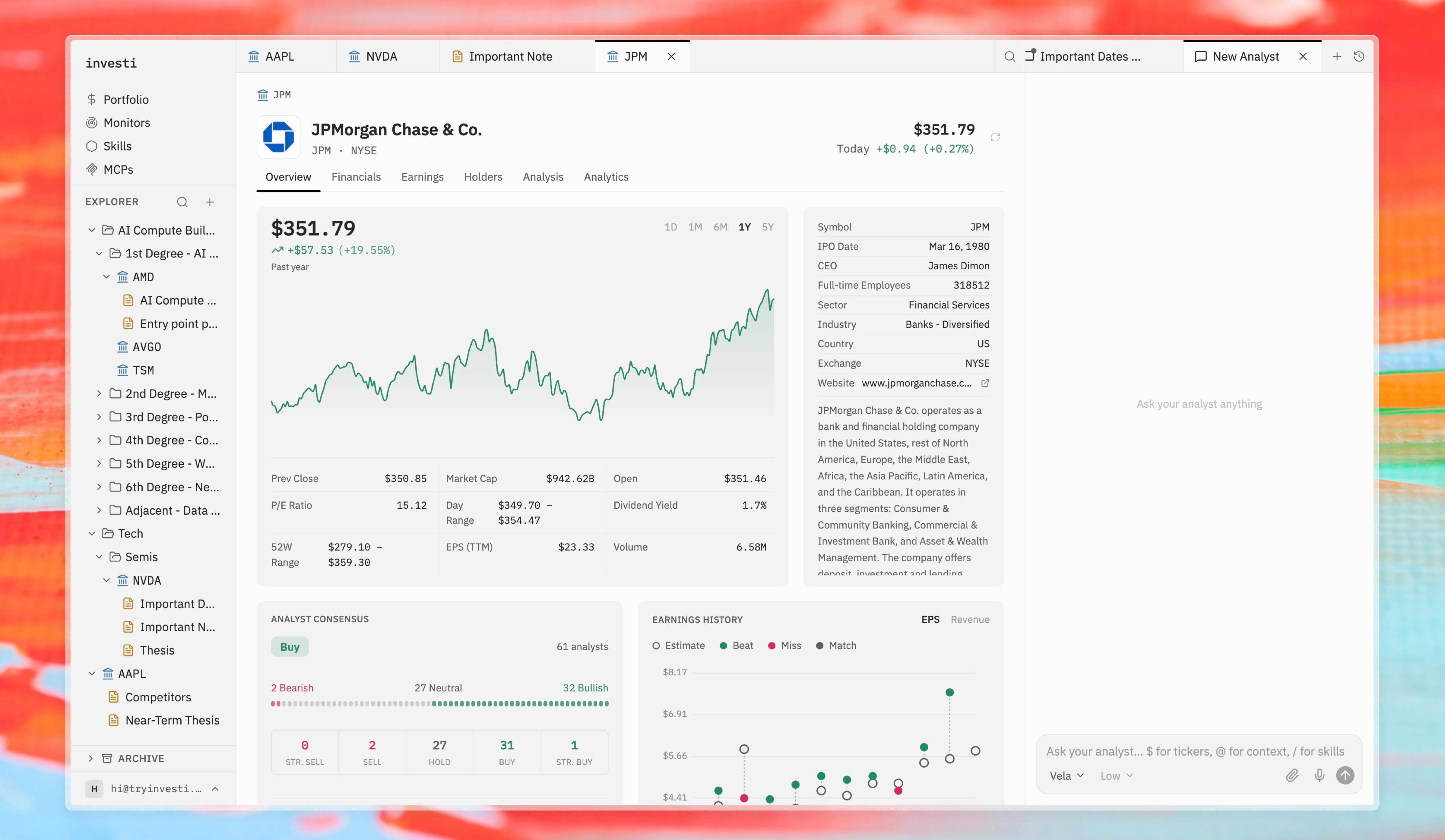Company tab open on the Overview section