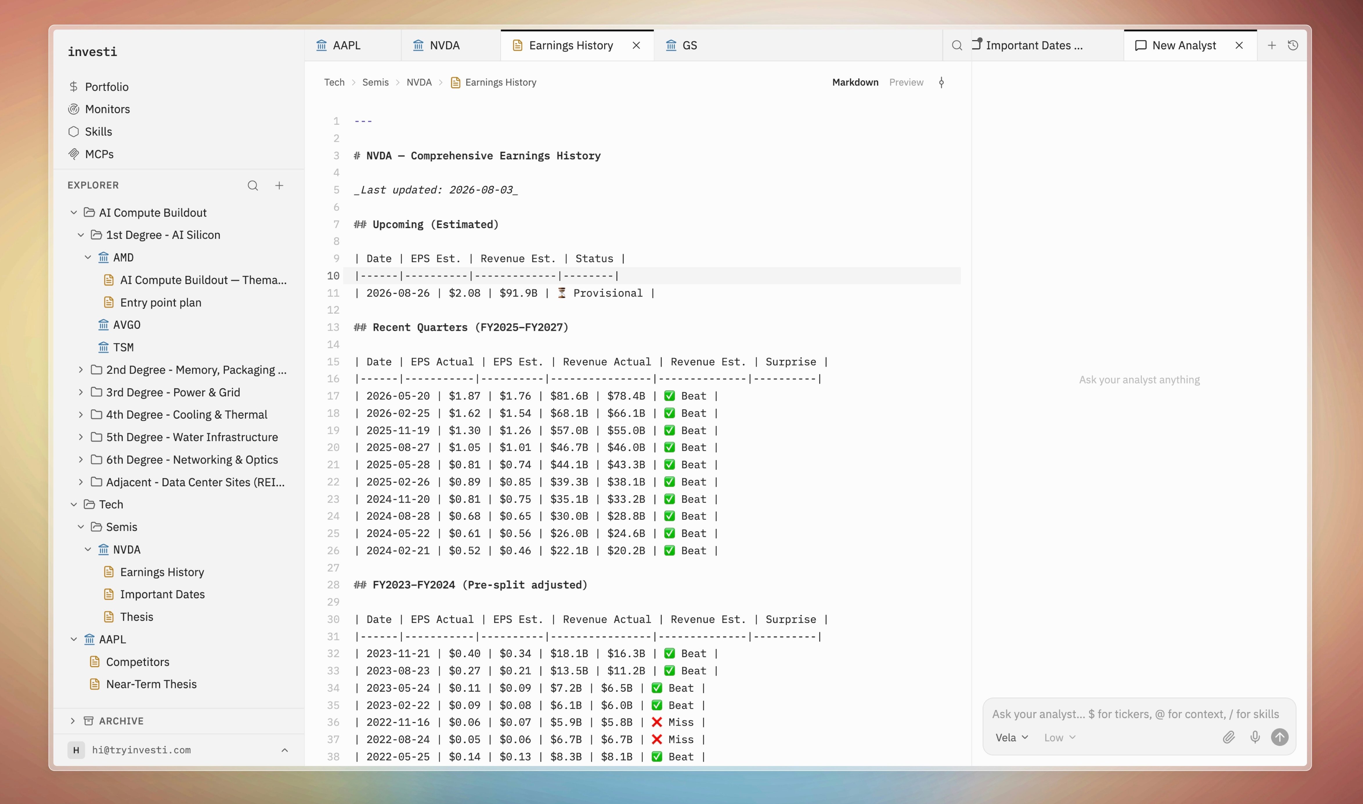 Note in Markdown mode next to its rendered Preview
