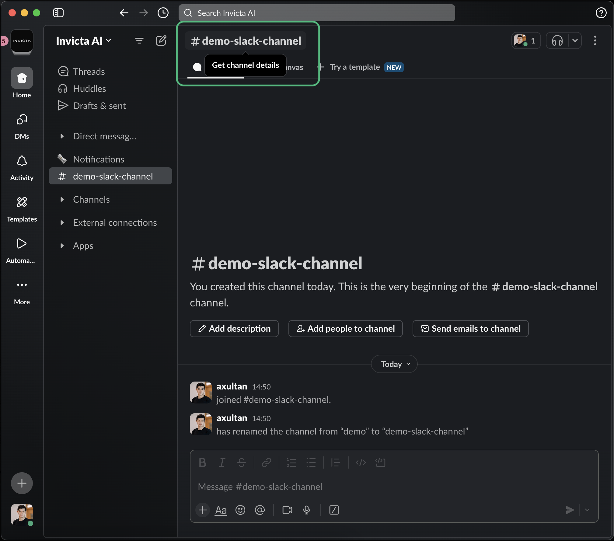 Channel ID in channel details