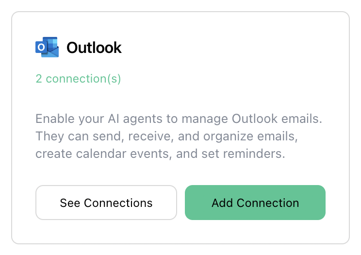 Integration page with See Connection button