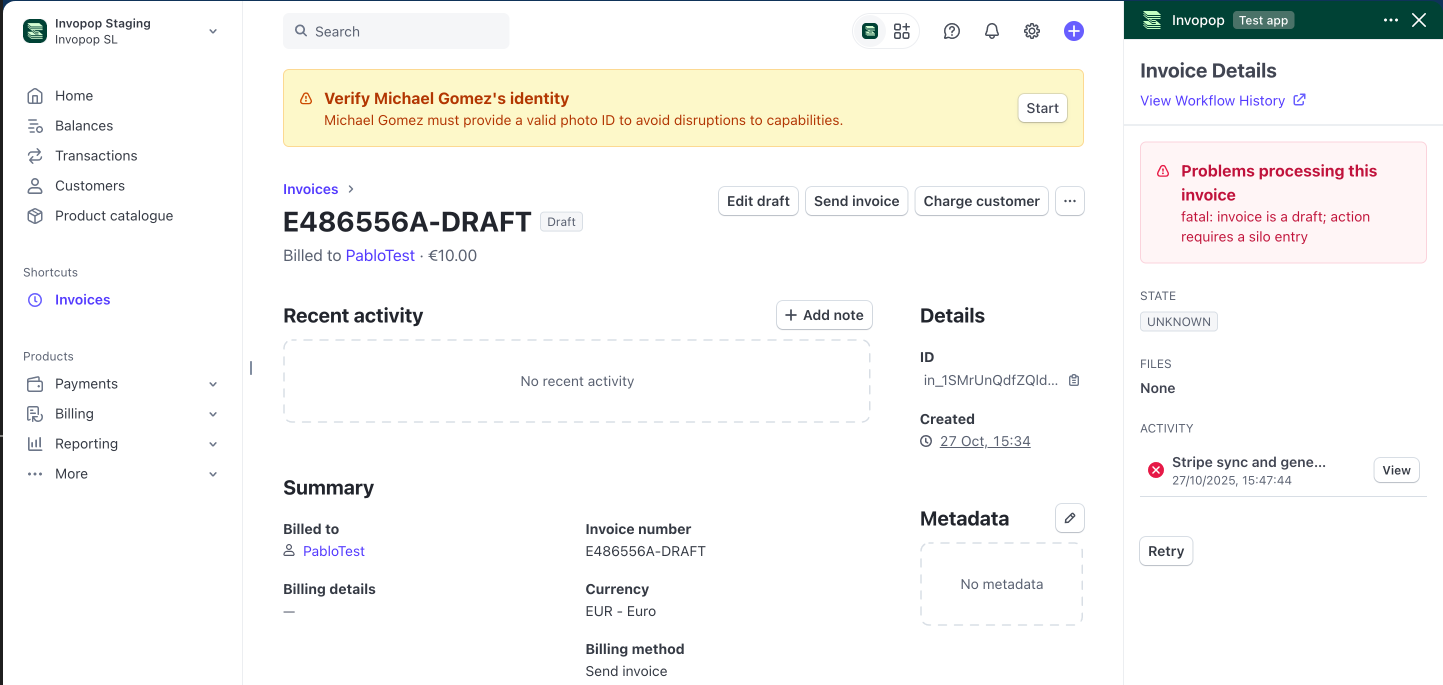 stripe retry invoice