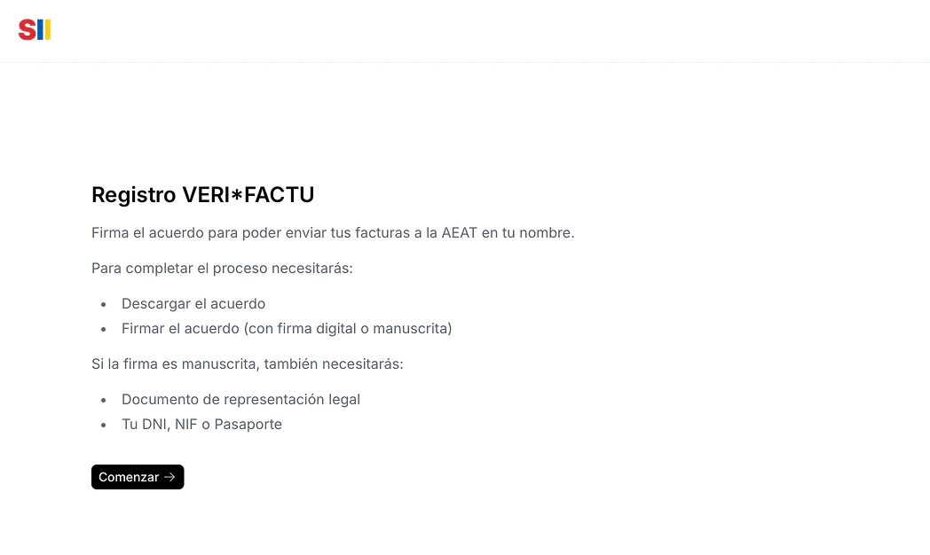 Supplier registration wizard