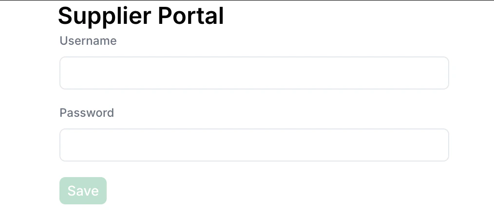 Supplier registration in progress