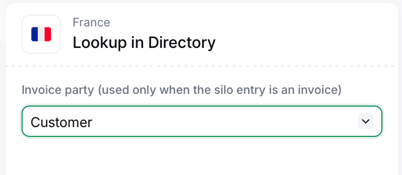 Configure the Lookup in Directory step for invoices