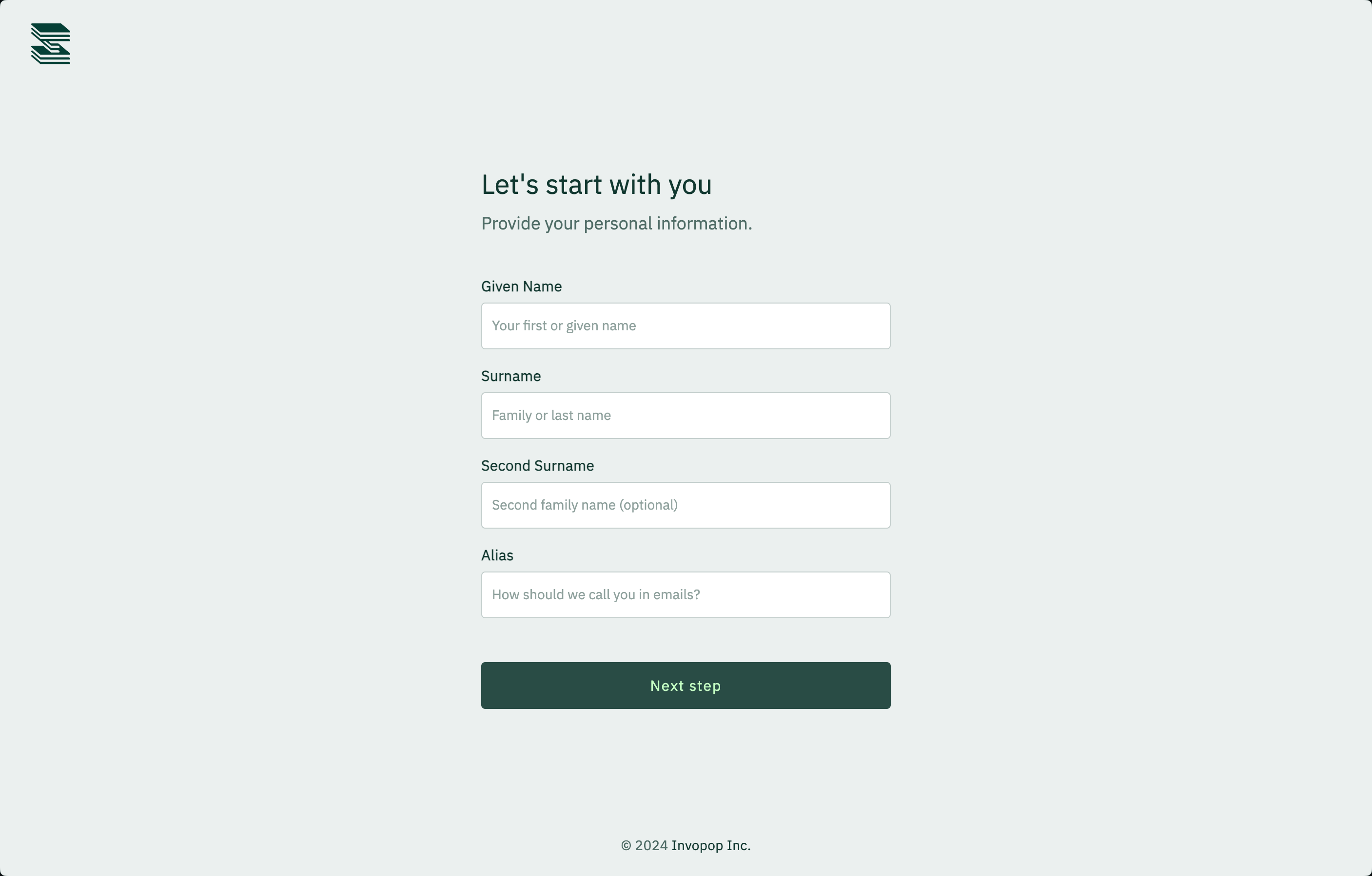 Sign up form