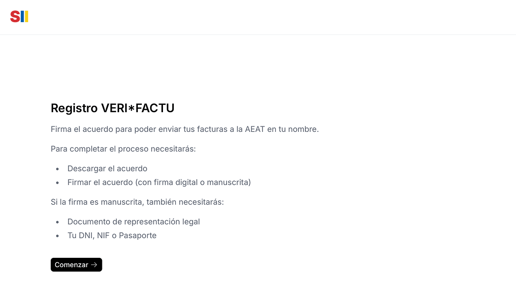 Supplier registration wizard
