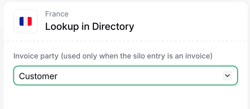 Configure the Lookup in Directory step for invoices