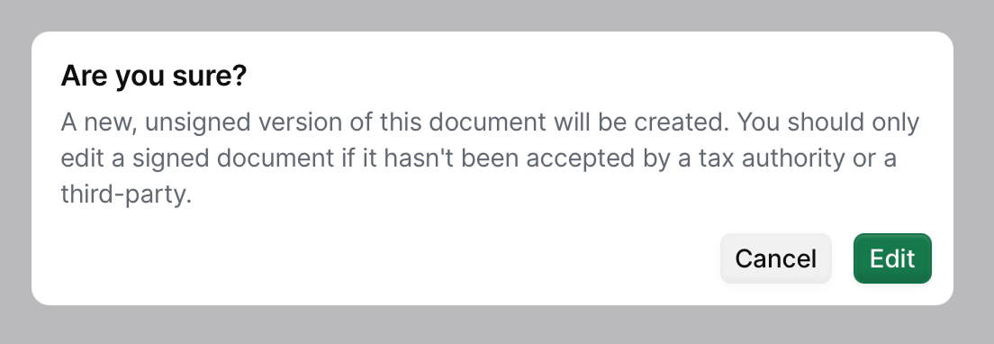 Remove signatures dialog
