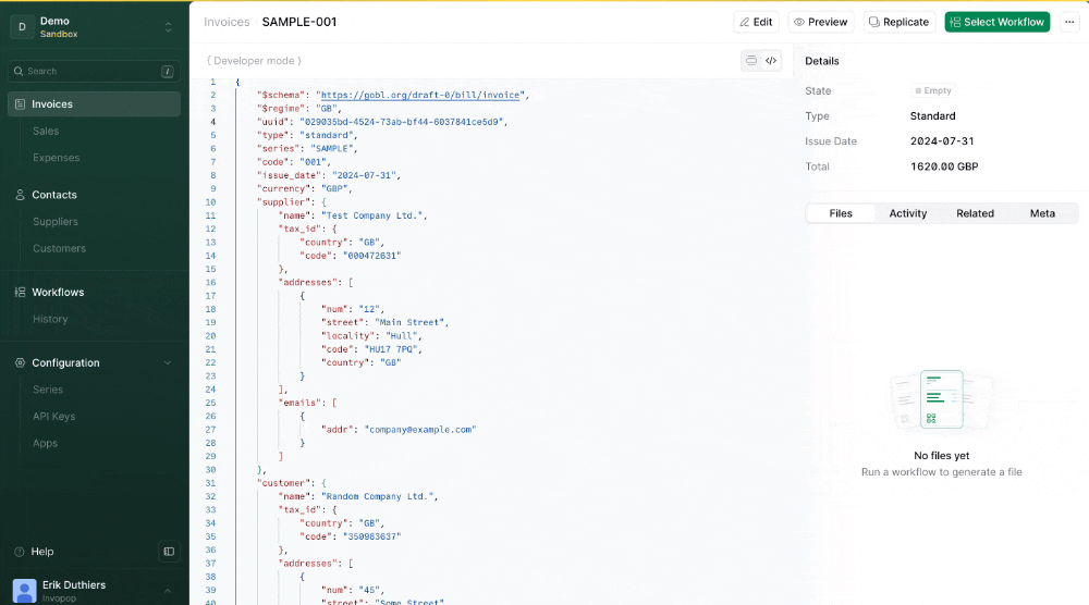 Go to organization settings