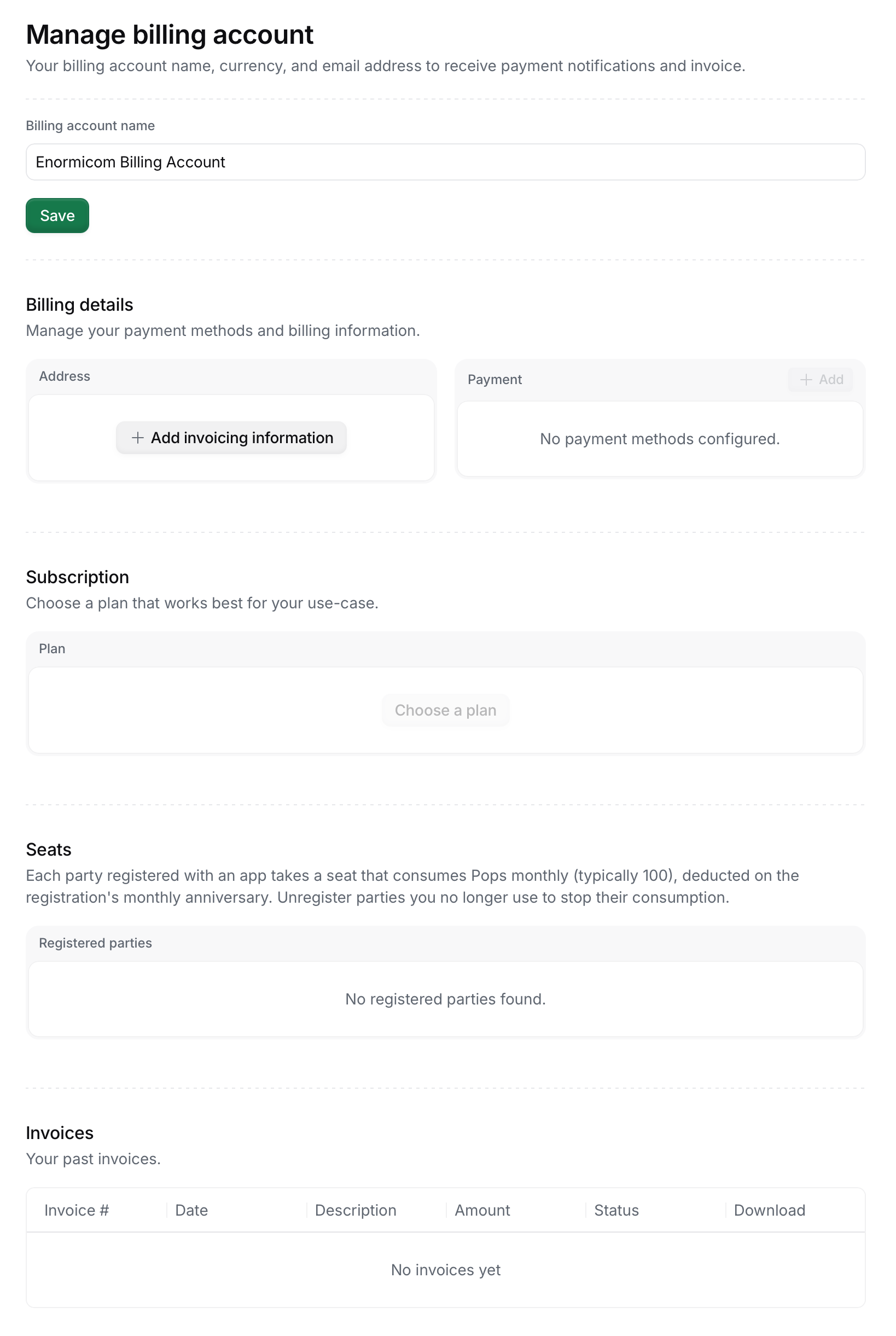 Create a billing account