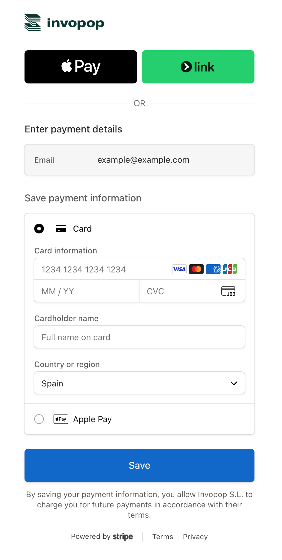 Stripe screenshot