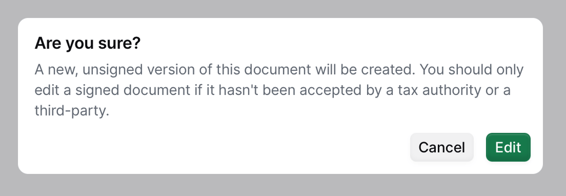 Remove signatures dialog