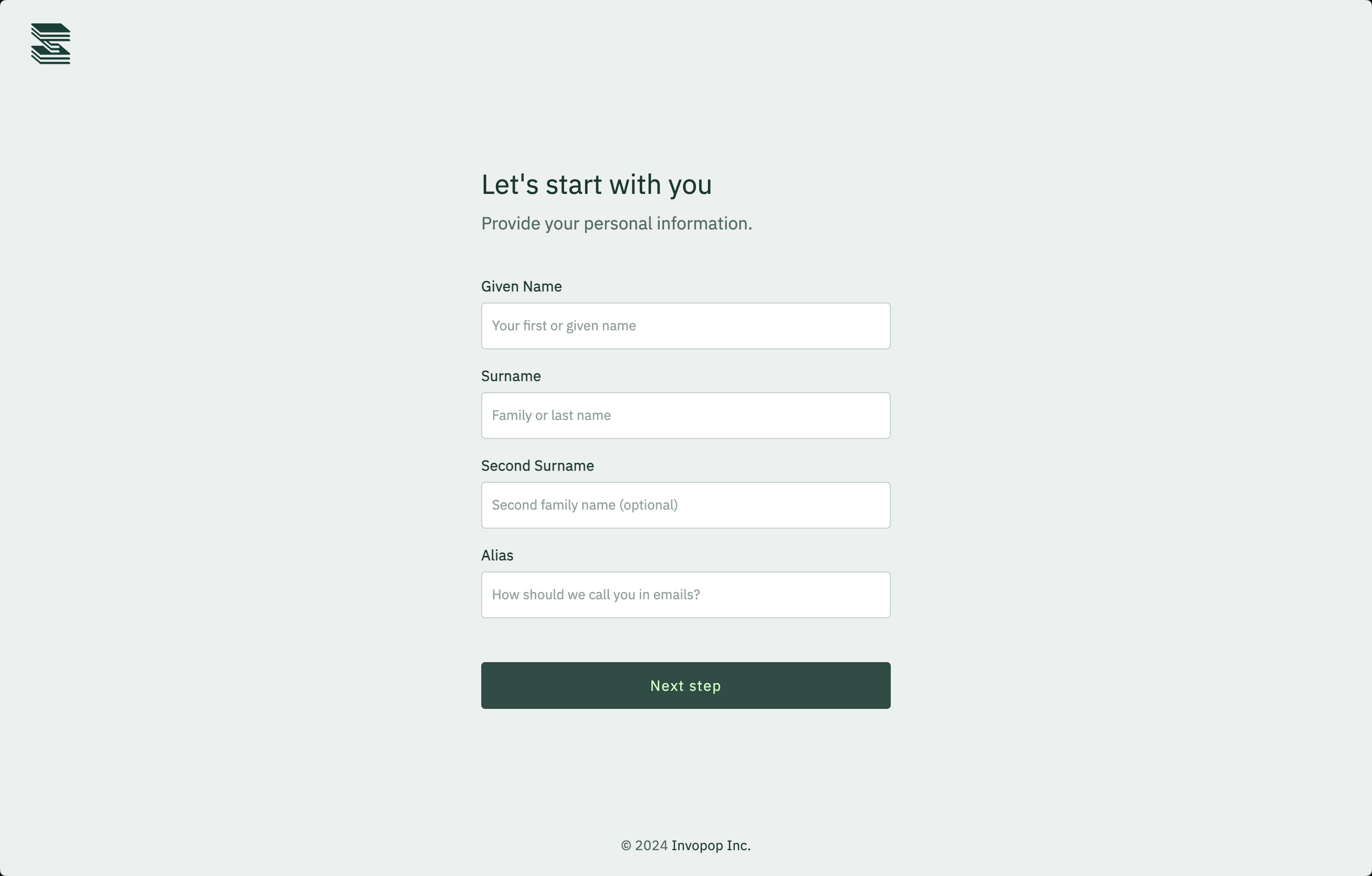 Sign up form