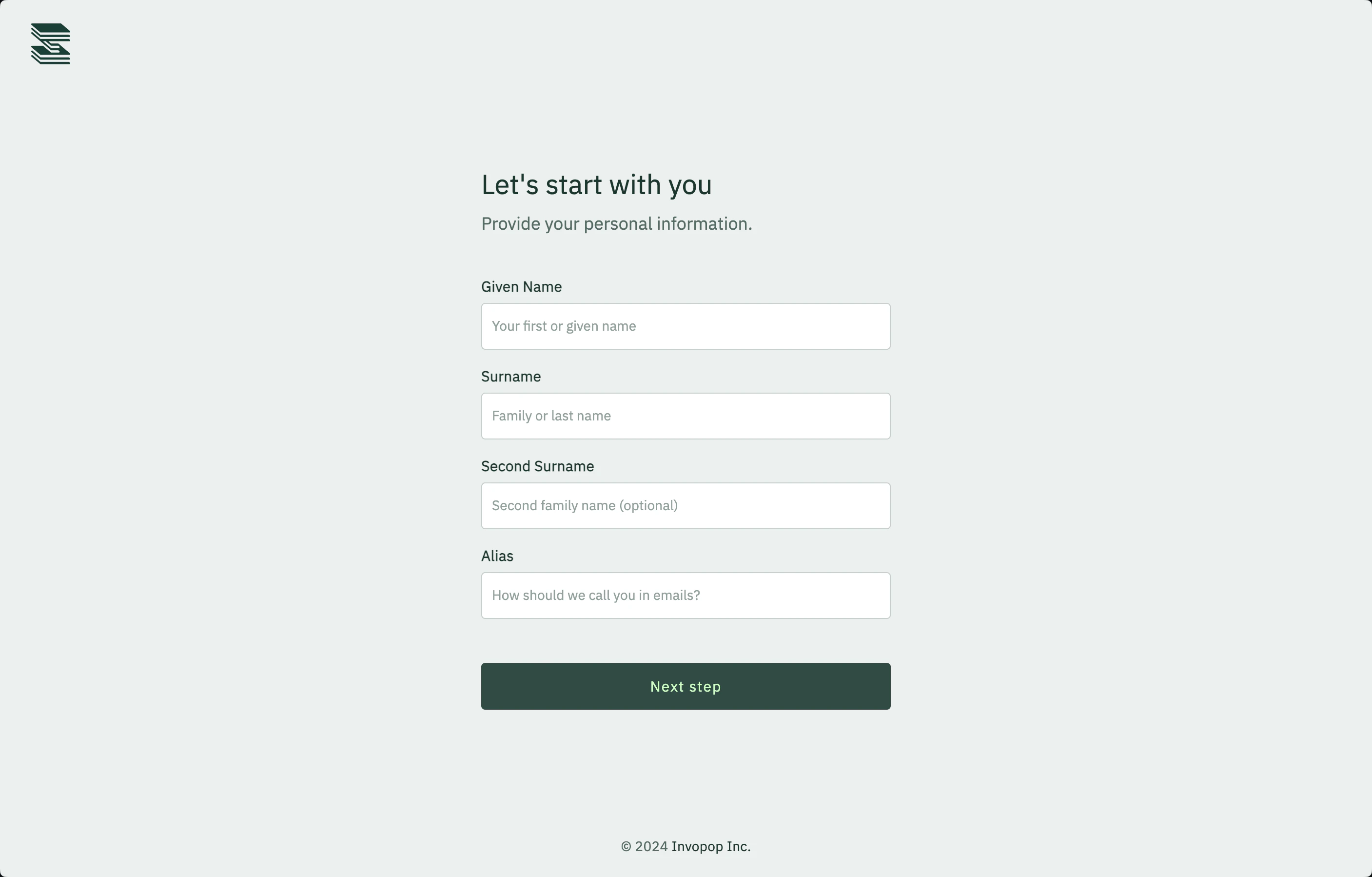 Sign up form